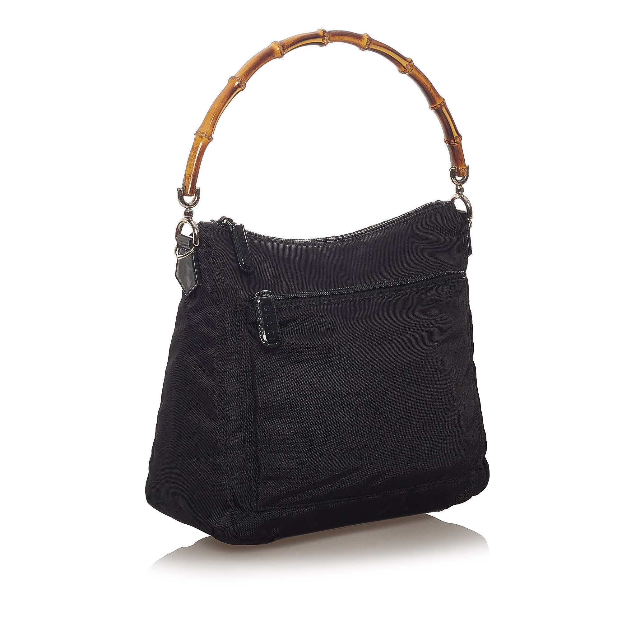 Gucci Bamboo Nylon Shoulder Bag, ONESIZE, black