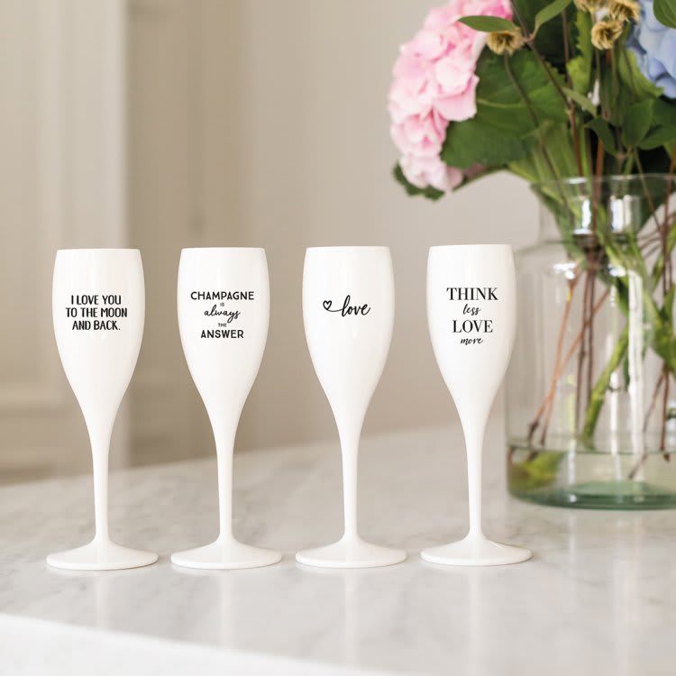 Champagneglas med Print 6-pack Champagne Is The Answer