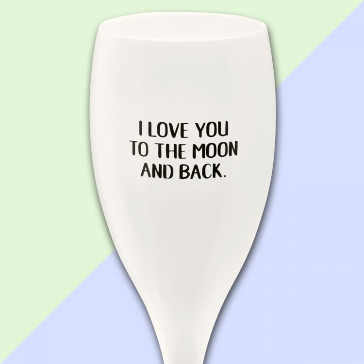 Champagneglas Med Print 6-pack Love You To The Moon