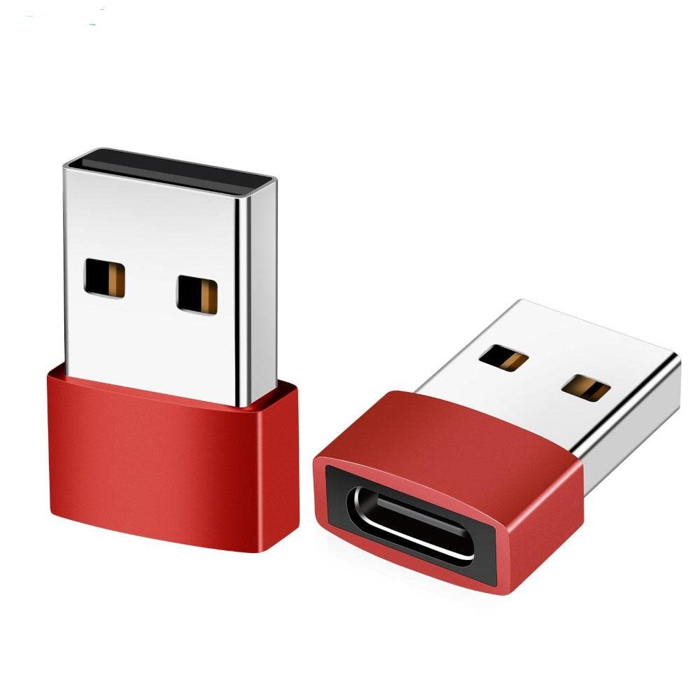 On The Go Adapter Usb C Till Usb A I Metal, Röd från Nördic