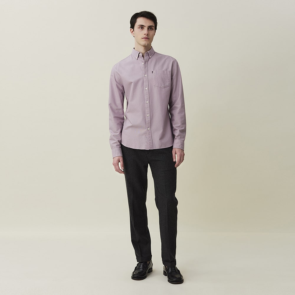 Kyle Organic Cotton Oxford Shirt, purple