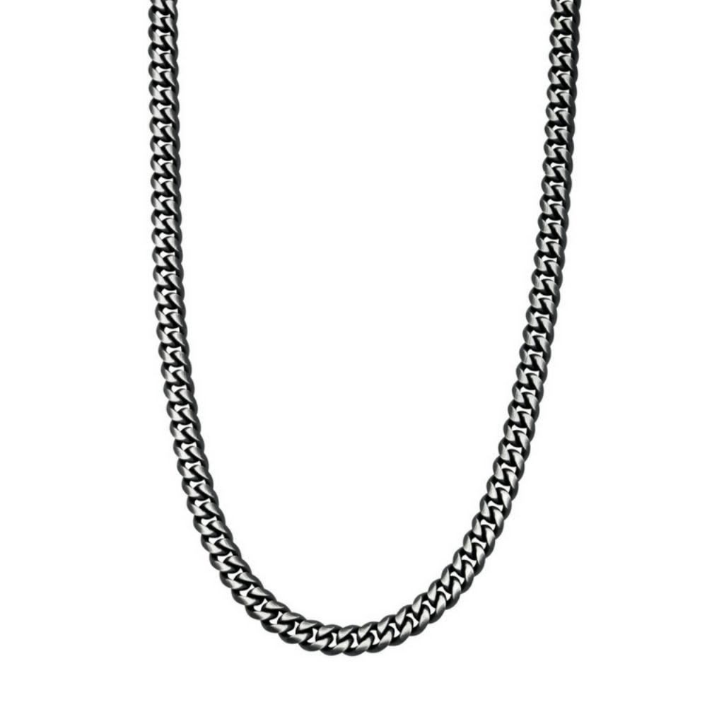 Harlow Steel Necklace Black från by BILLGREN