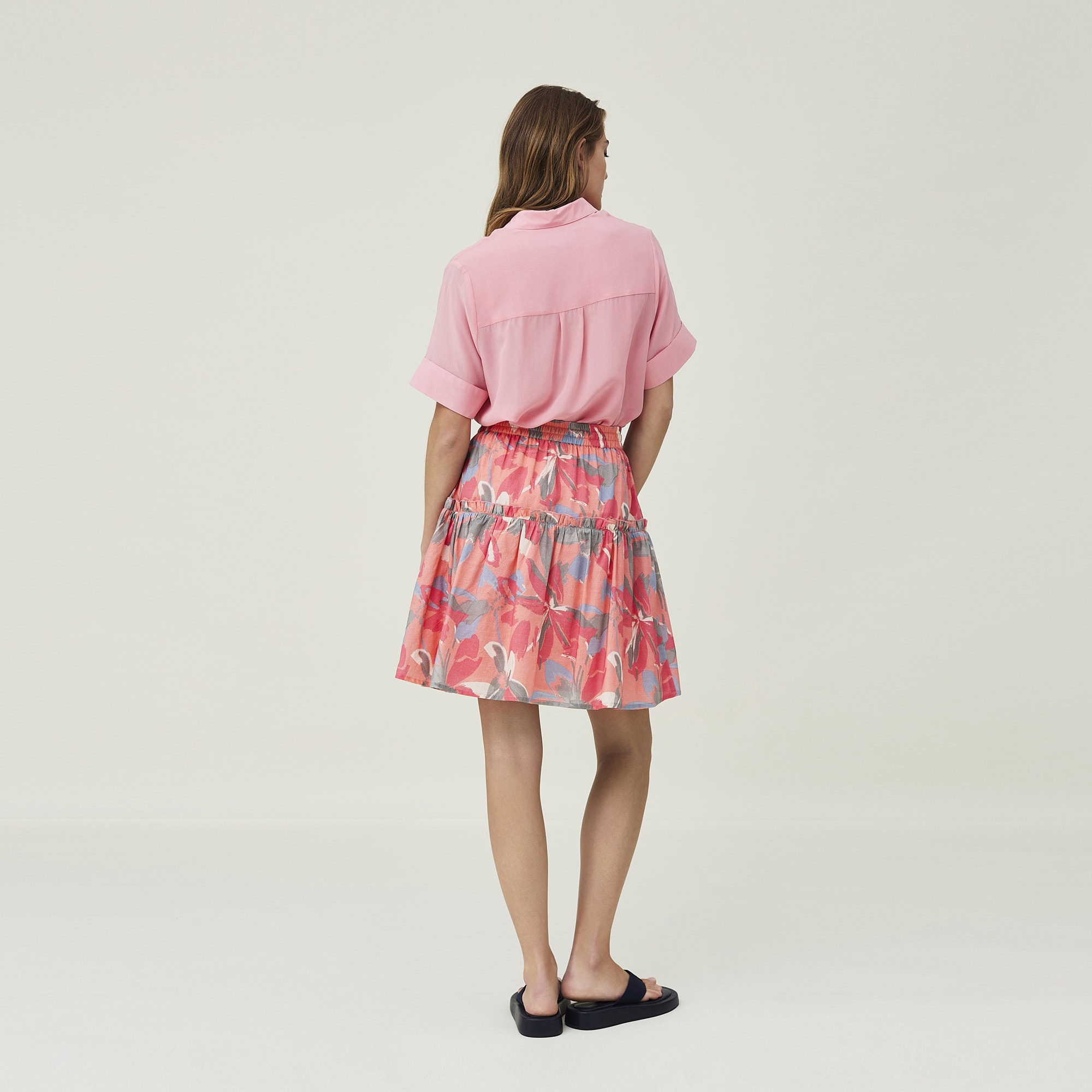 Beth Organic Cotton Voile Skirt, flower print
