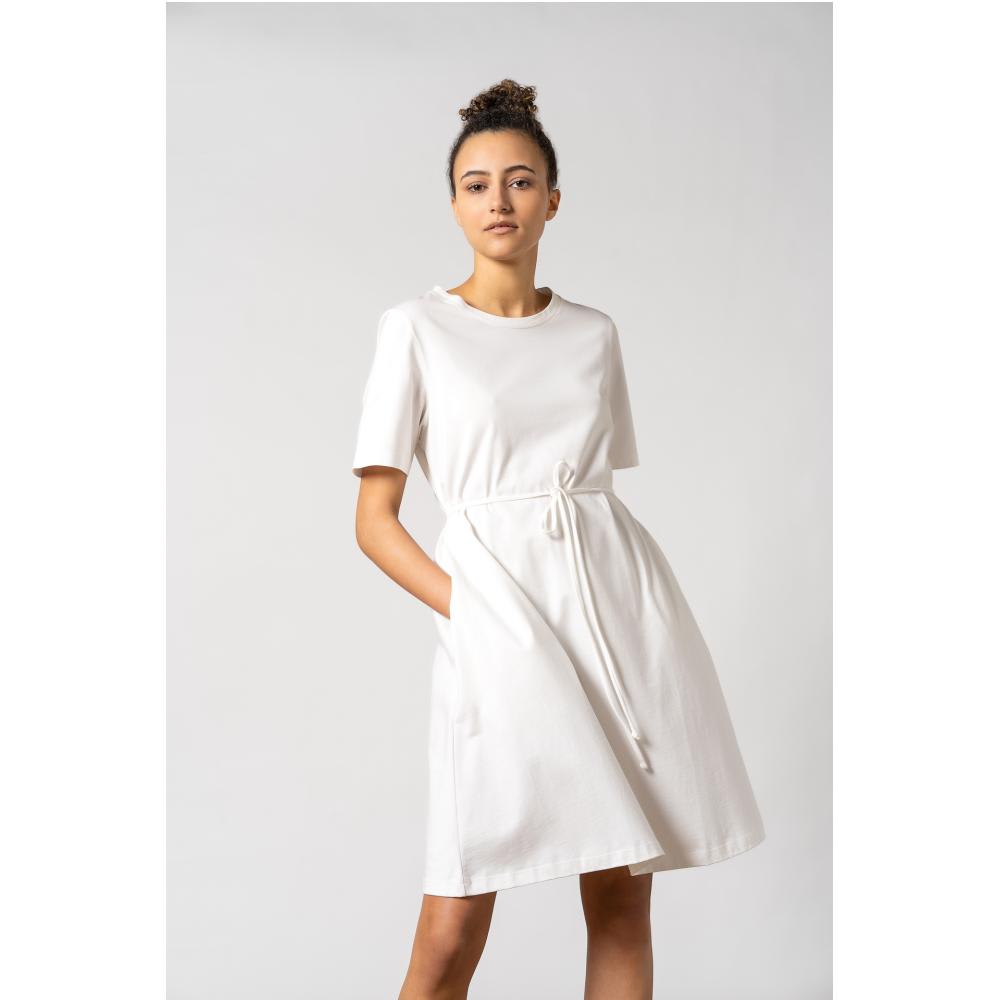 Ofelia Org Cotton Dress - Cloud White