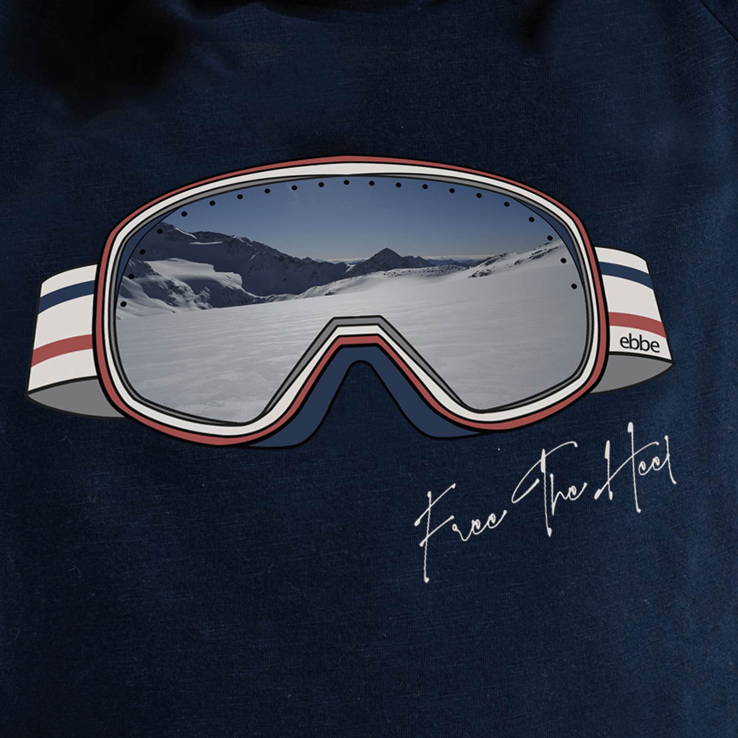 Chris L/s T-shirt, navy goggles