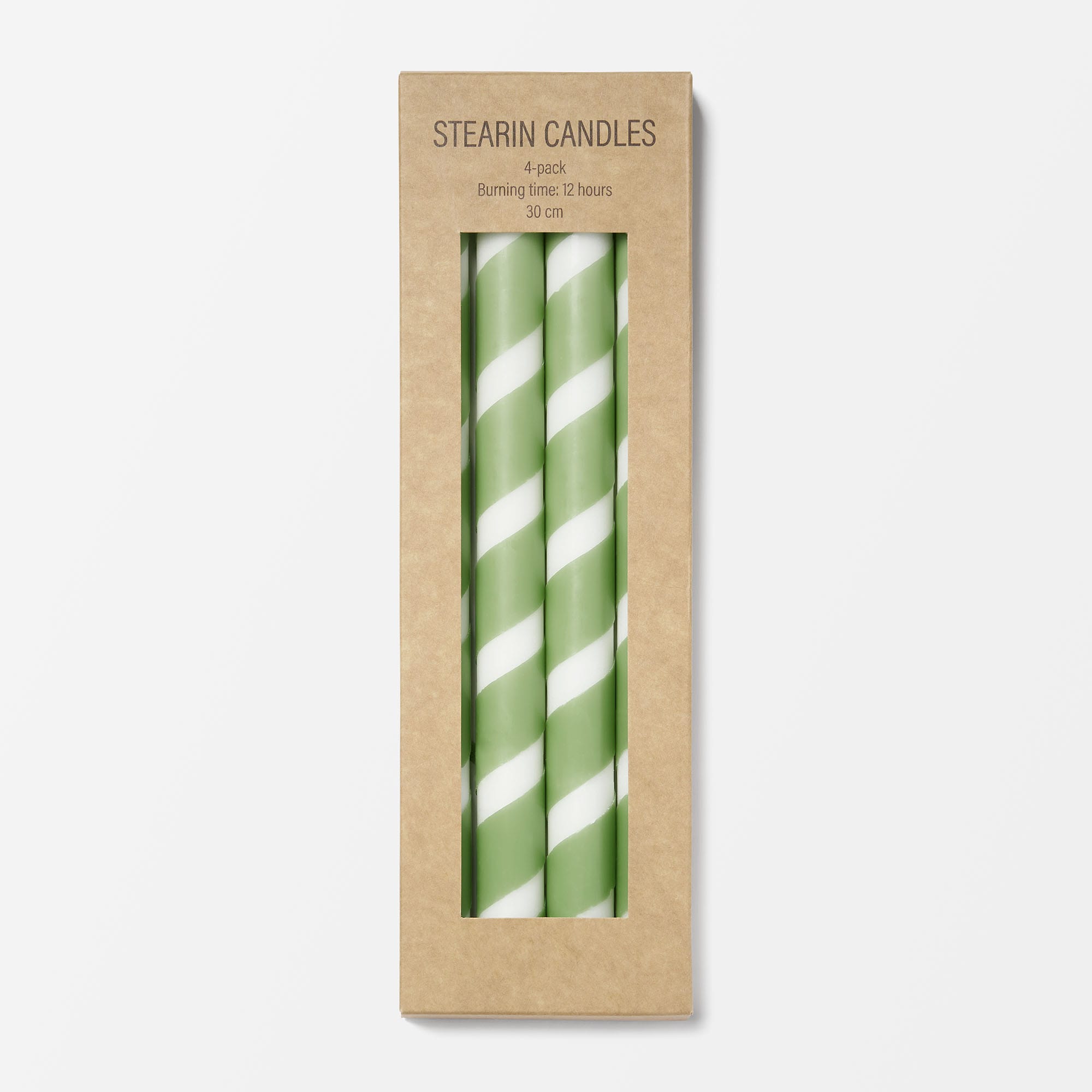 Stearinljus med twistat mönster SPIRELLO 4-pack