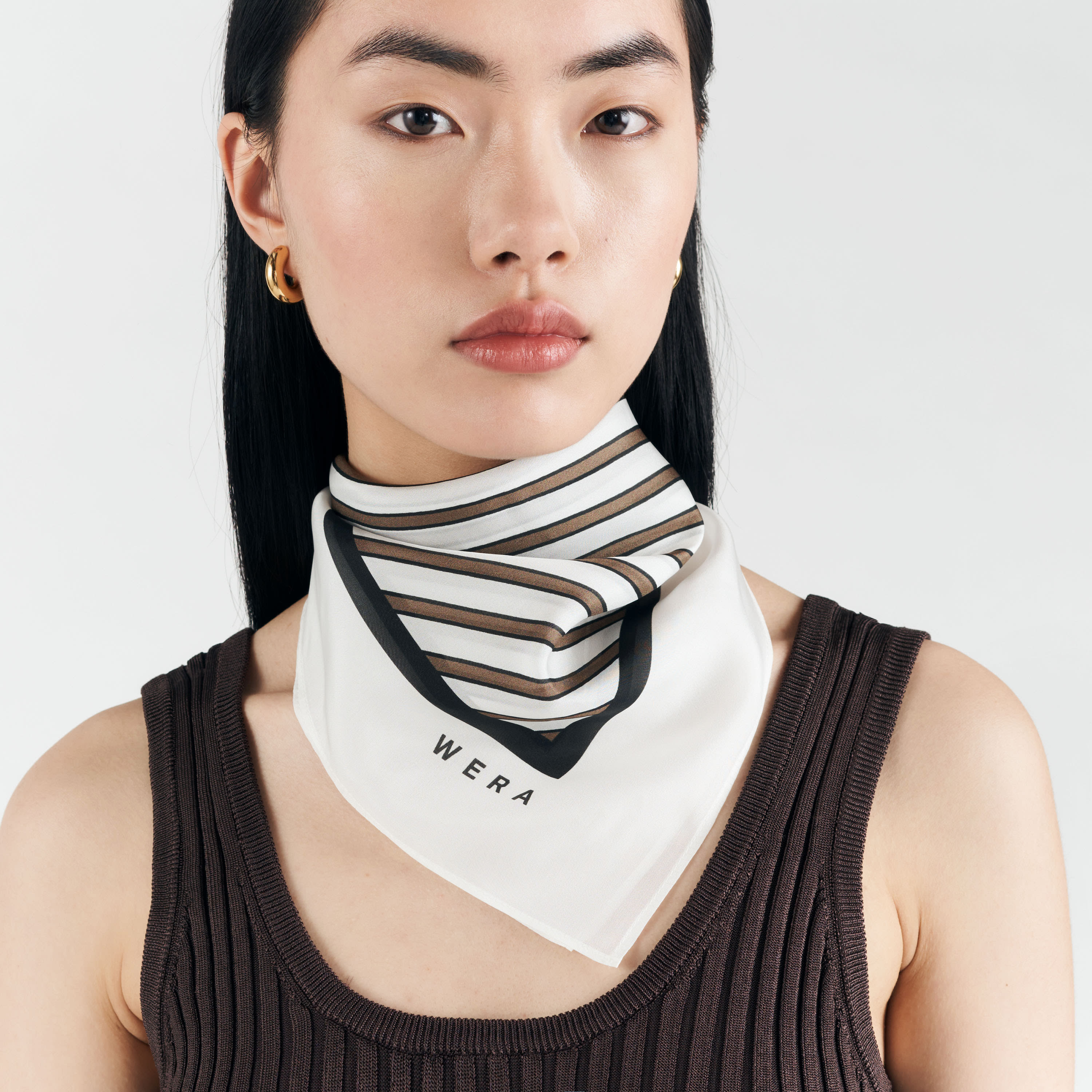 Silkesscarf med print ALICIA