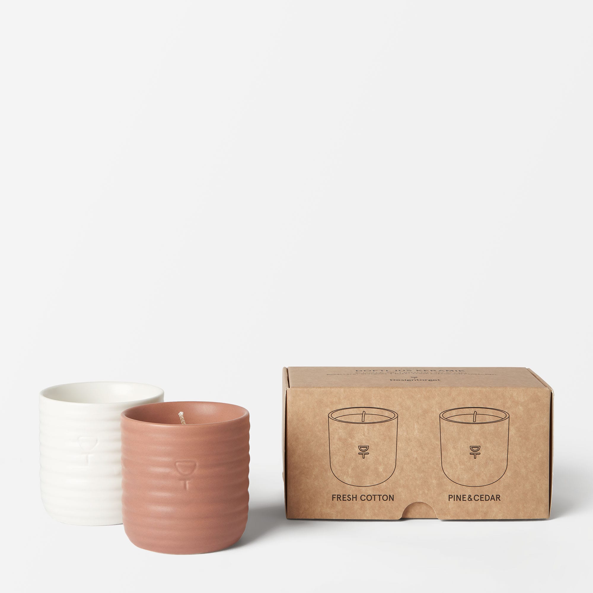 Doftljus i keramikbehållare 2-pack