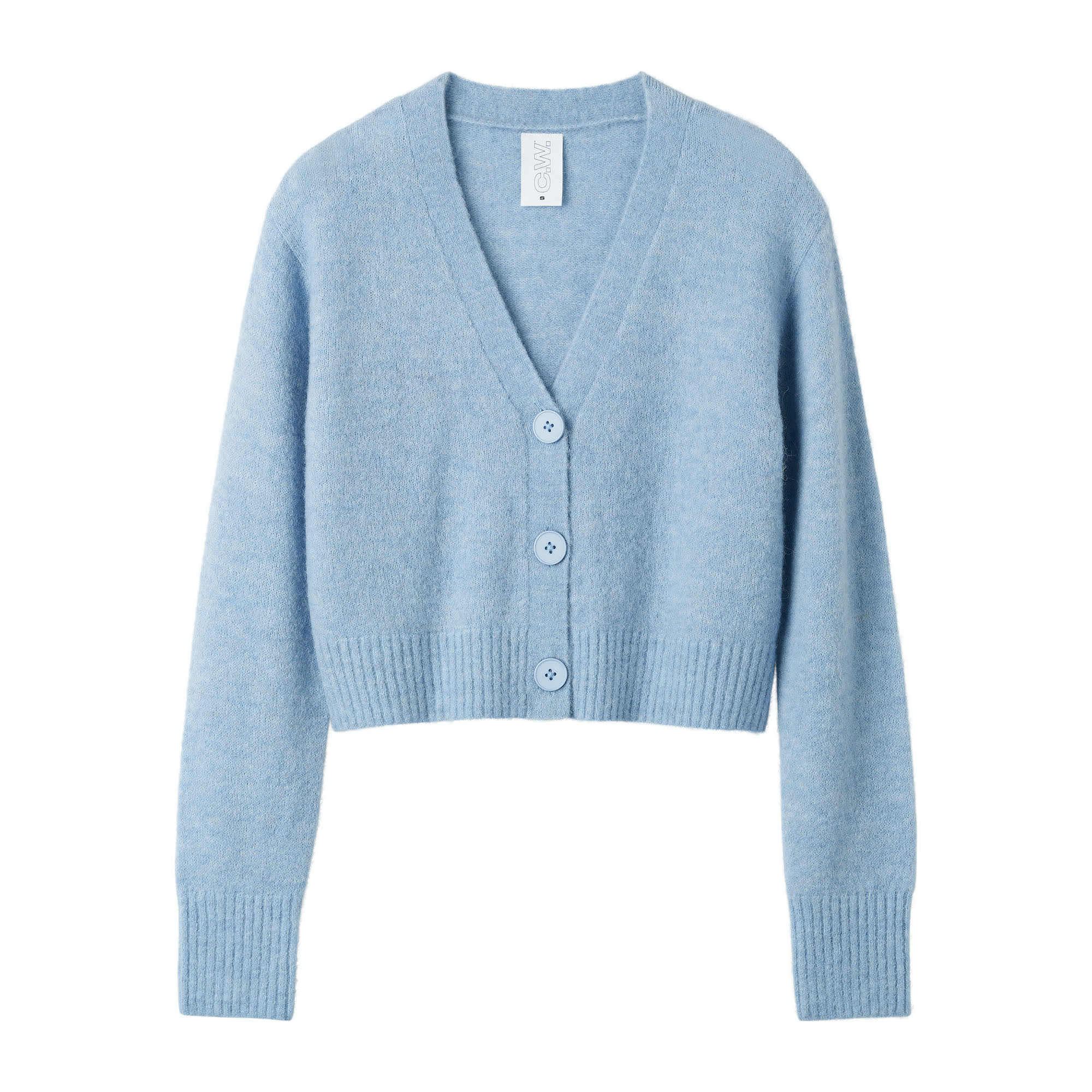 Croppad cardigan i ullmix AMY