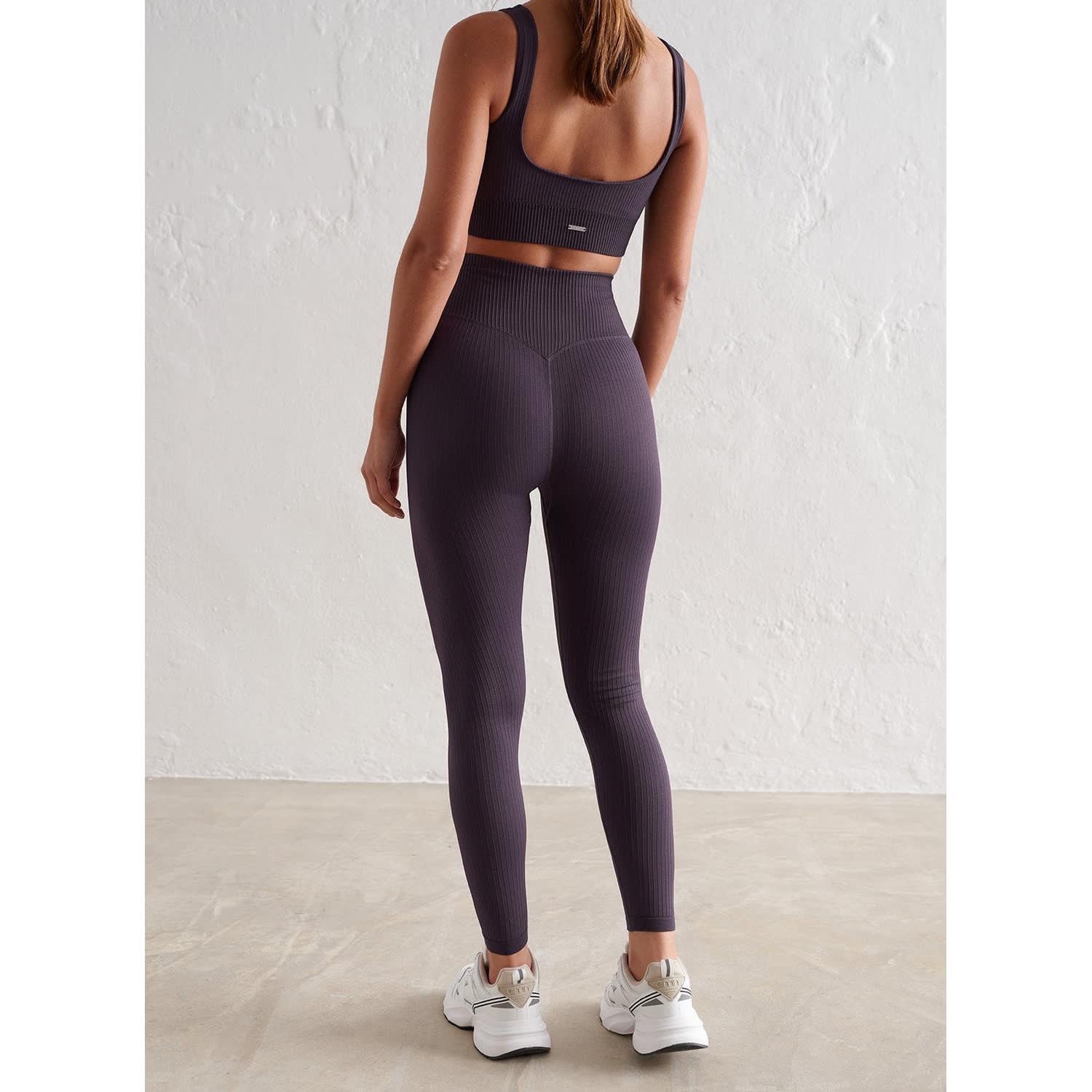 Plum Ribbed Seamless Tights
