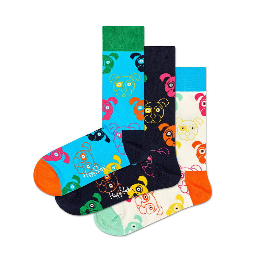 3-Pack Mixed Dog Socks Gift Set, 36-40