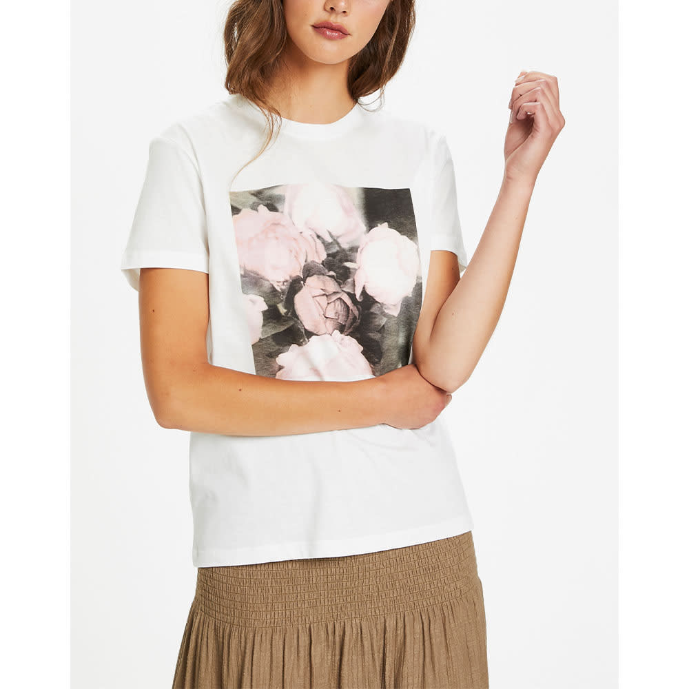 Flower T-shirt SS T-shirt, Broken White