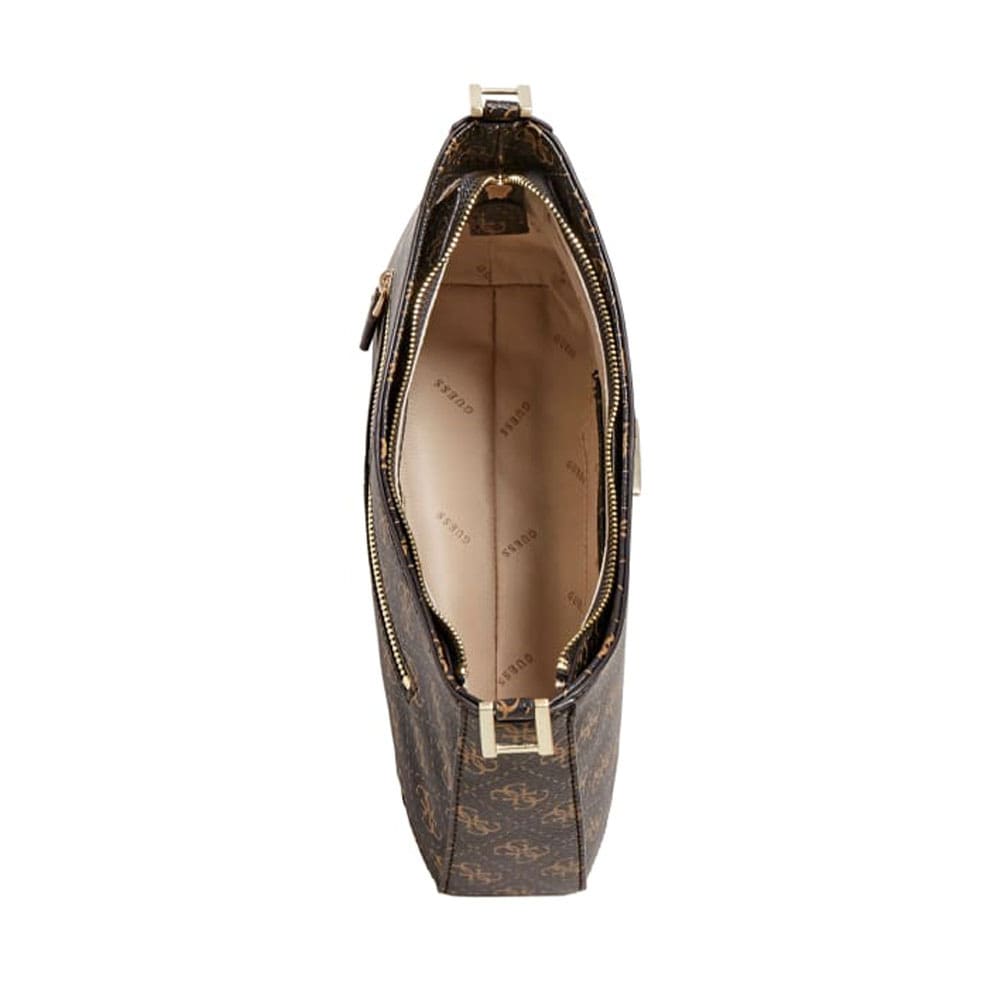 Flap Layla Top Zip Shoulder Bag i Brown Logo från Guess Åhlens