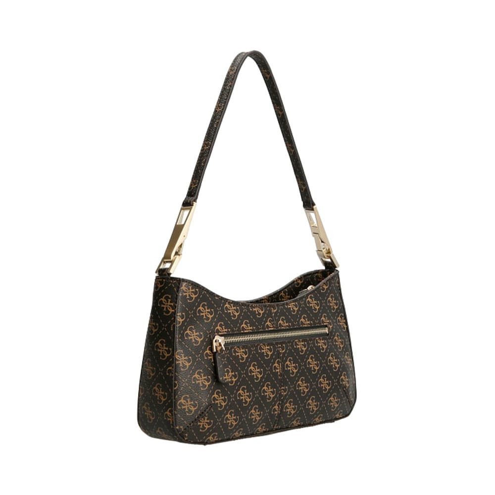 Flap Layla Top Zip Shoulder Bag i Brown Logo från Guess Åhlens