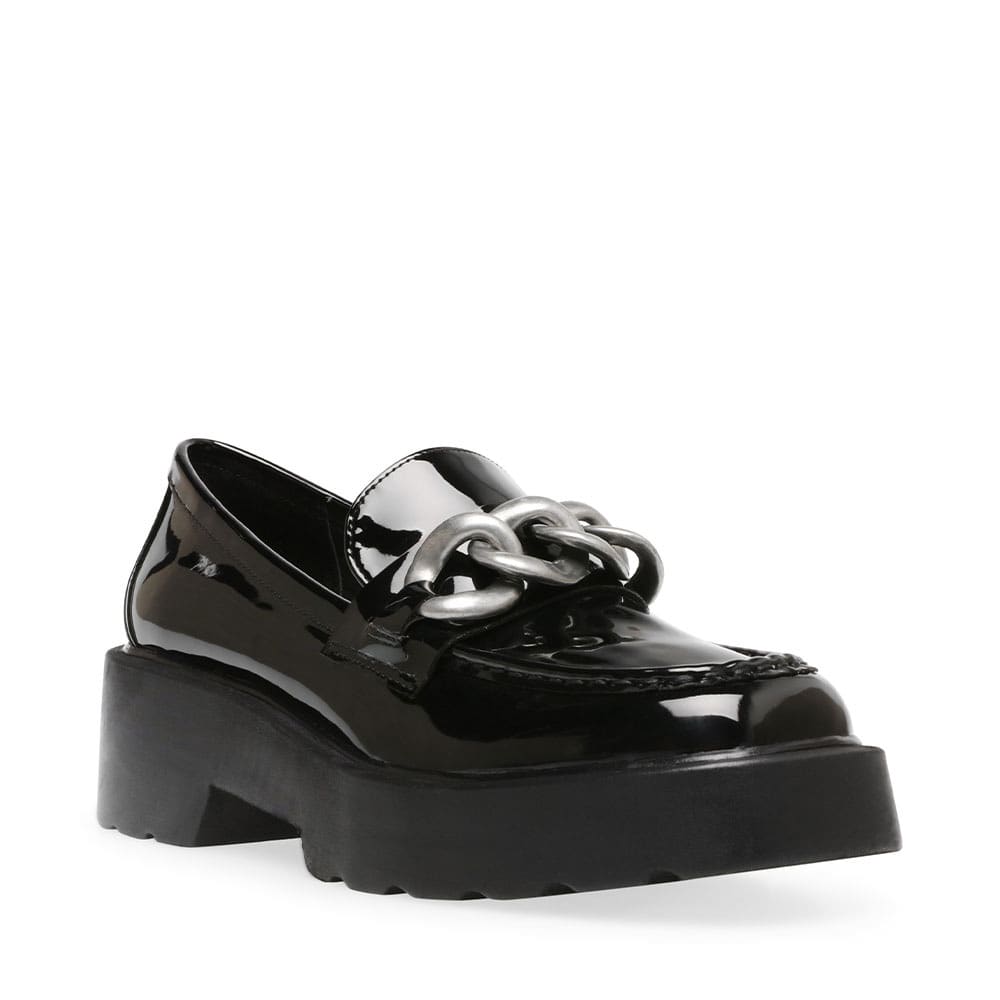 Loafer W Chain Meadow, Black Patent