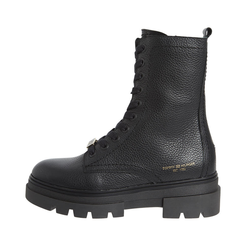 monochromatic lace up boot