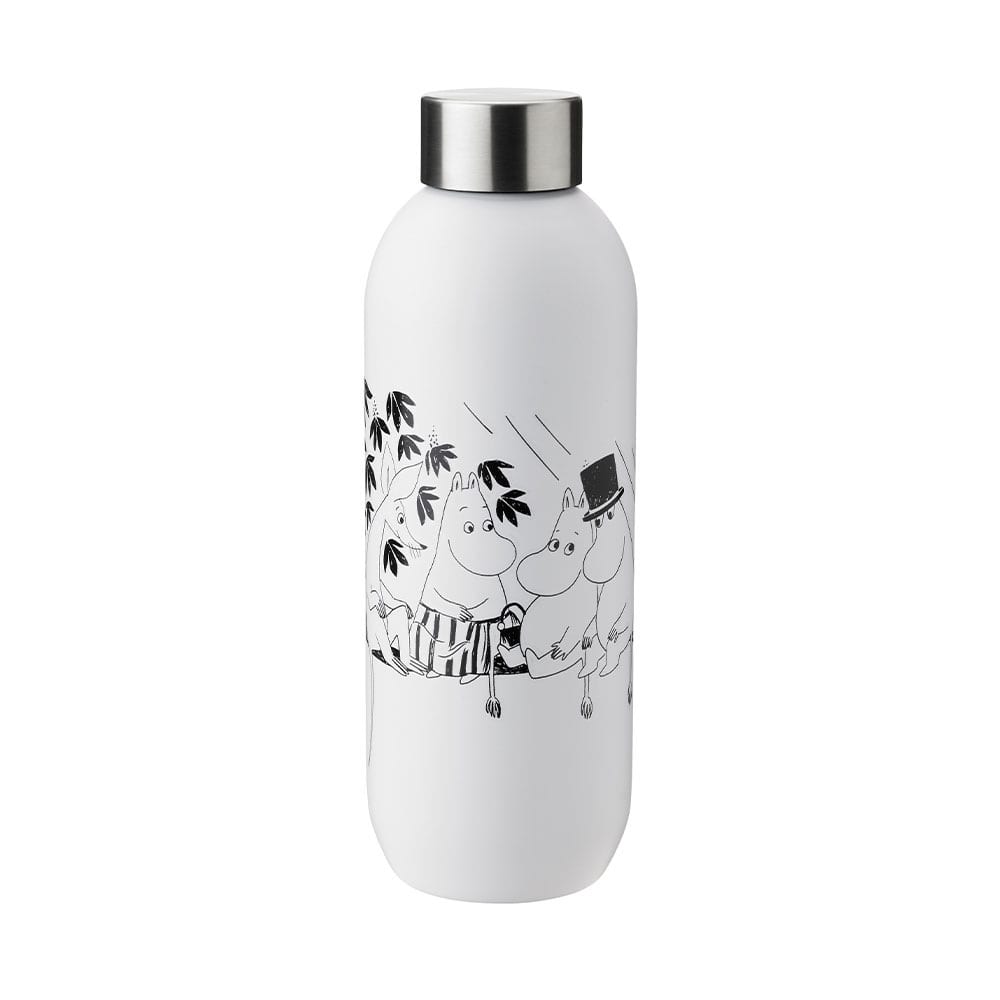 Dricksflaska Keep Cool stål 0,75 l. - Mumin soft white från Stelton