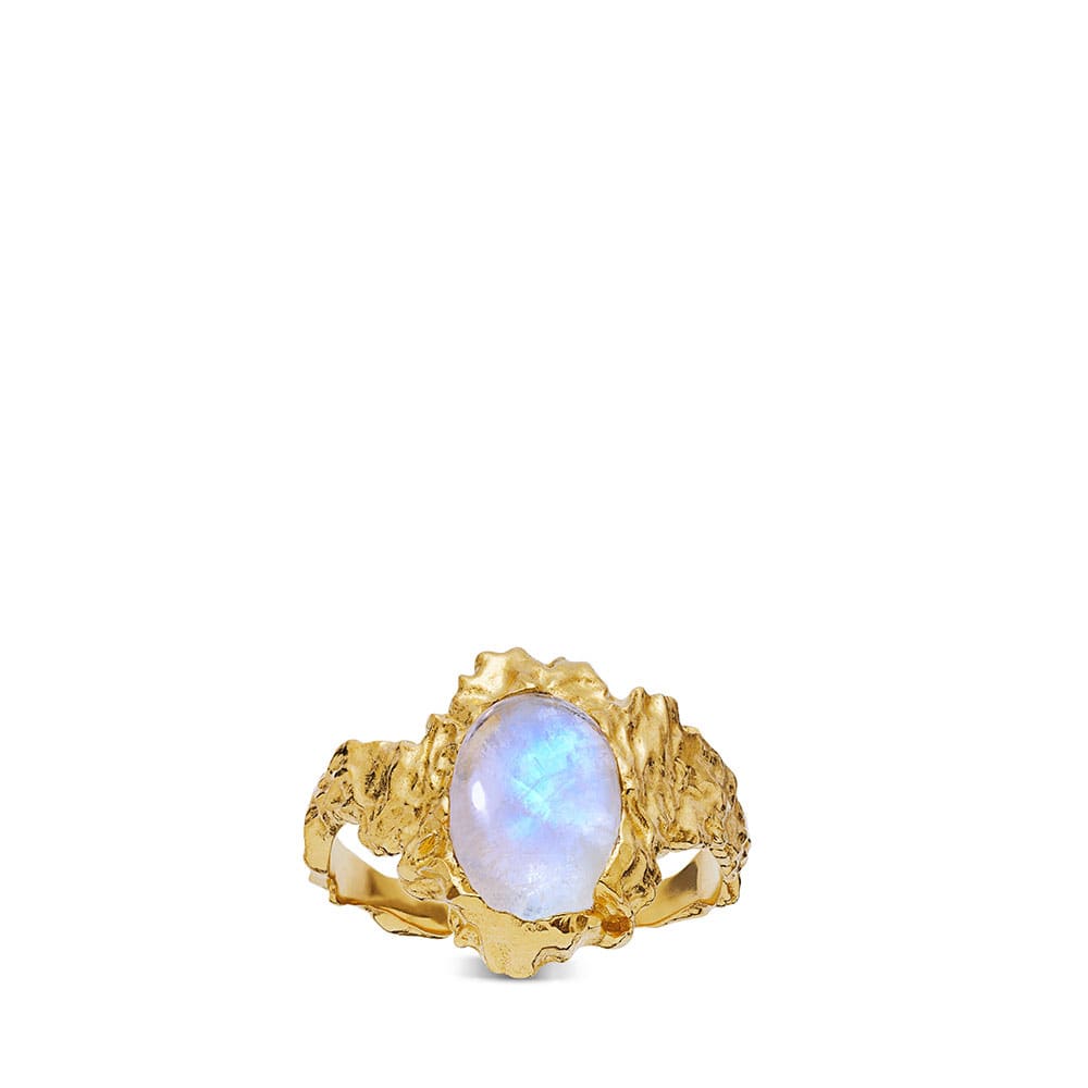 Goddess Ring Moonstone I Gold Pl Silver Fr n Maanesten hlens