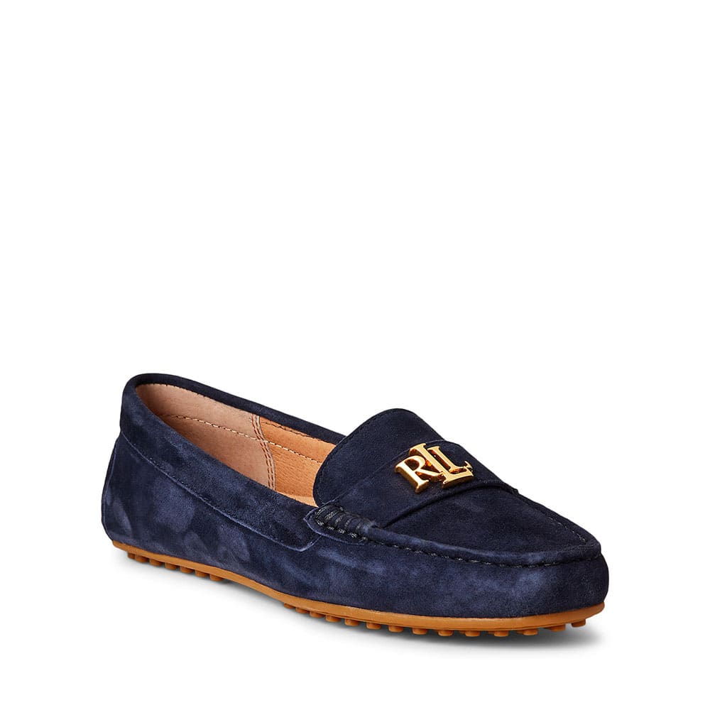 Barnsbury Suede Loafer i Lauren Navy W/ Gold Hw från Lauren Ralph Lauren Åhlens