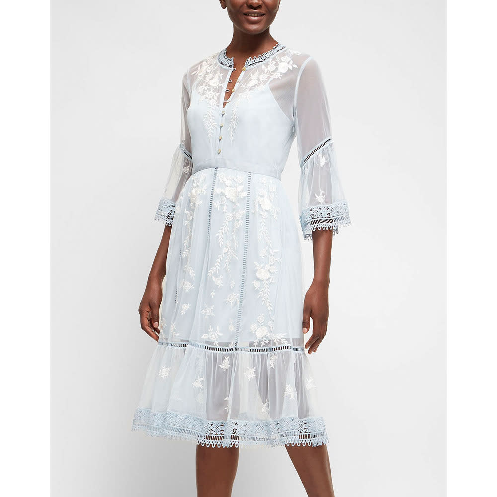 Arabelle Blue Embroidered Dress Dresses från French Connection