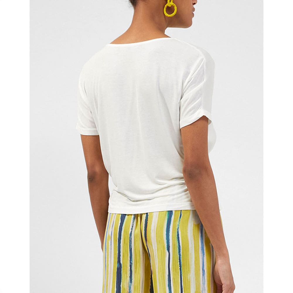Augusta White Pleat Peplum Hem Top Shirt