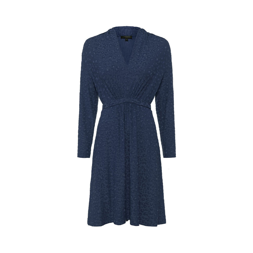 Sibley Eco Brown Jaquard Jersey Dress Dresses, Utility Blue