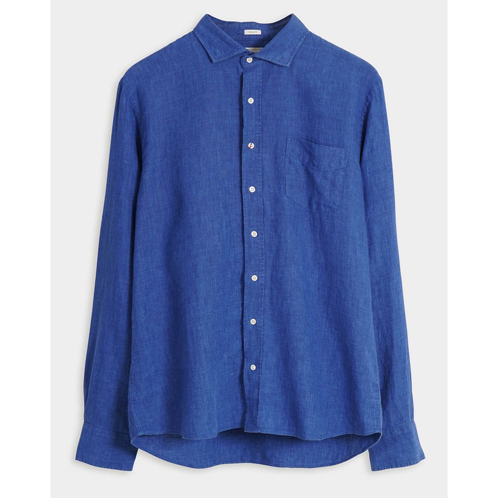 Linus Linen Shirt, Blue Depth