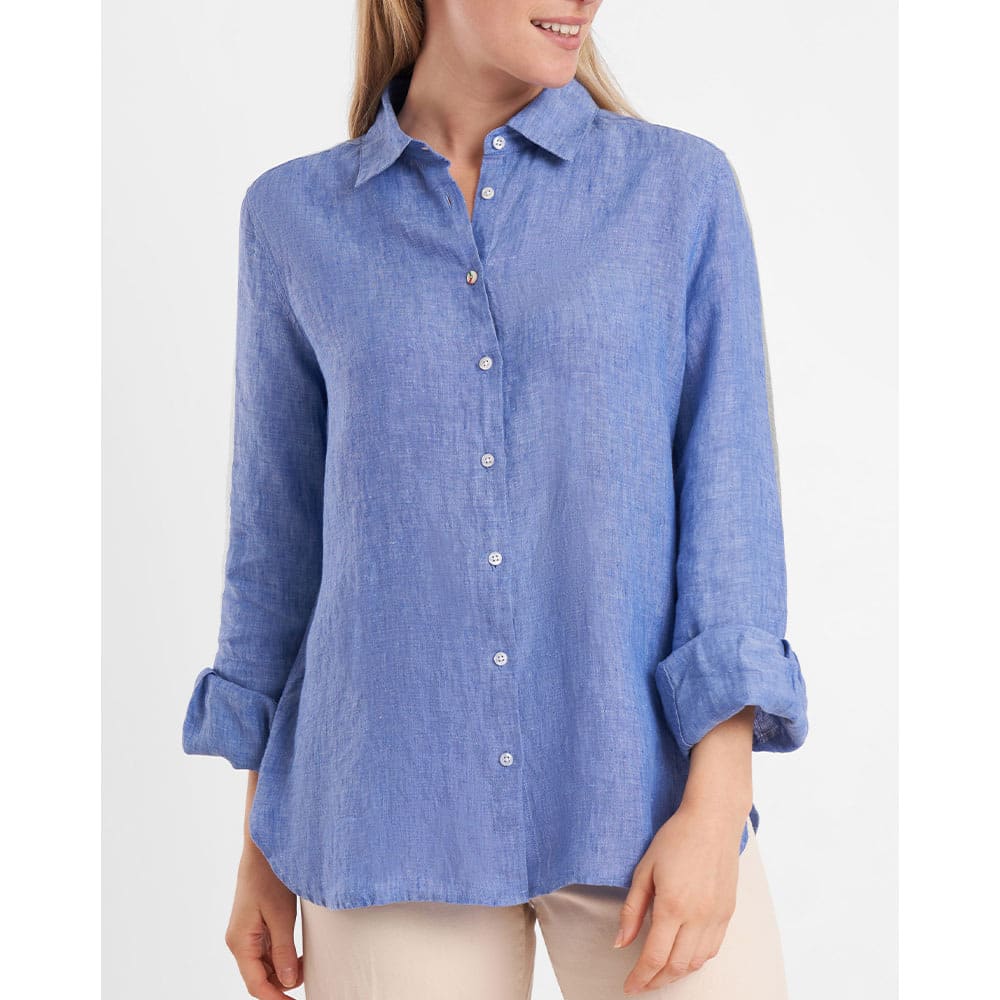 Lina Linen Shirt, Blue Nile