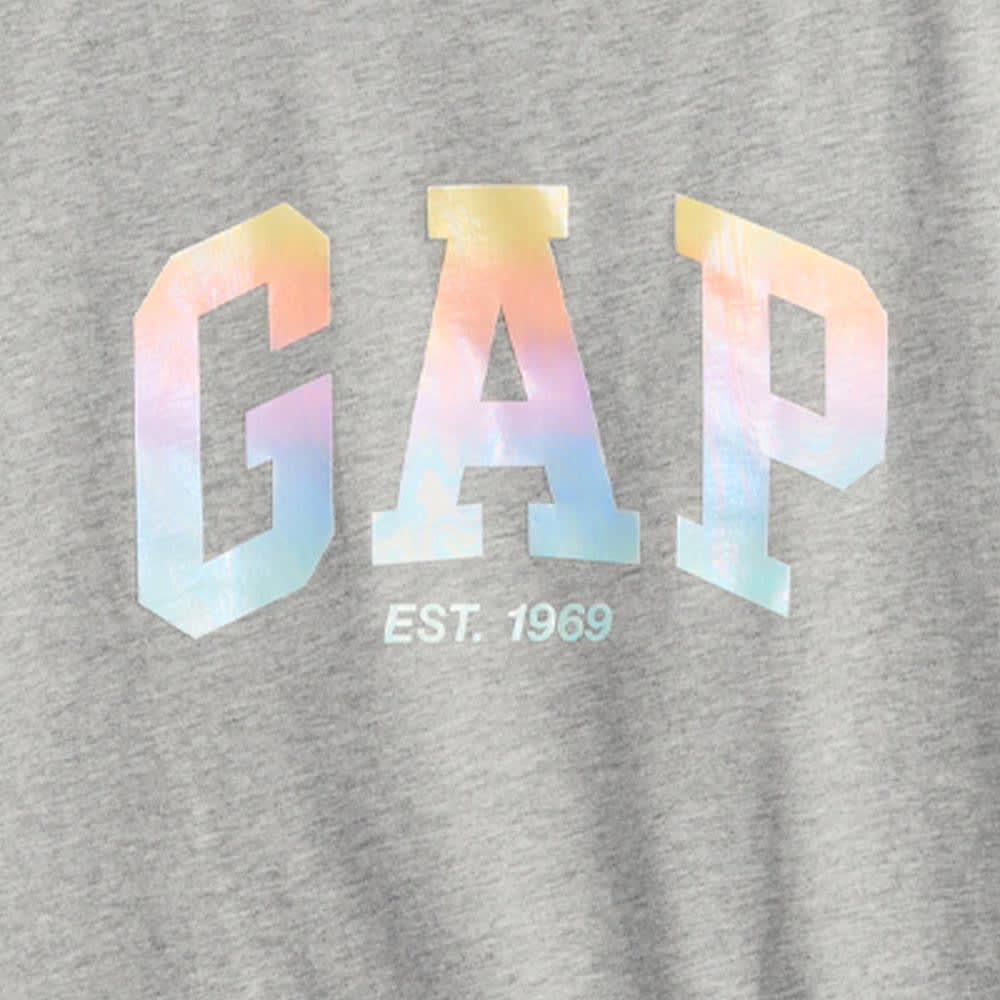 Kids Gap Logo Knot-Hem T-Shirt, Light Heather Grey B08