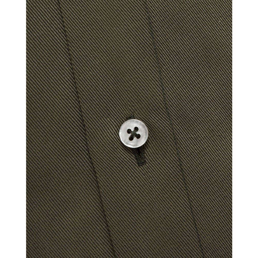 Tencel Button Down Regular Fit Shirt, Khaki Green Plain