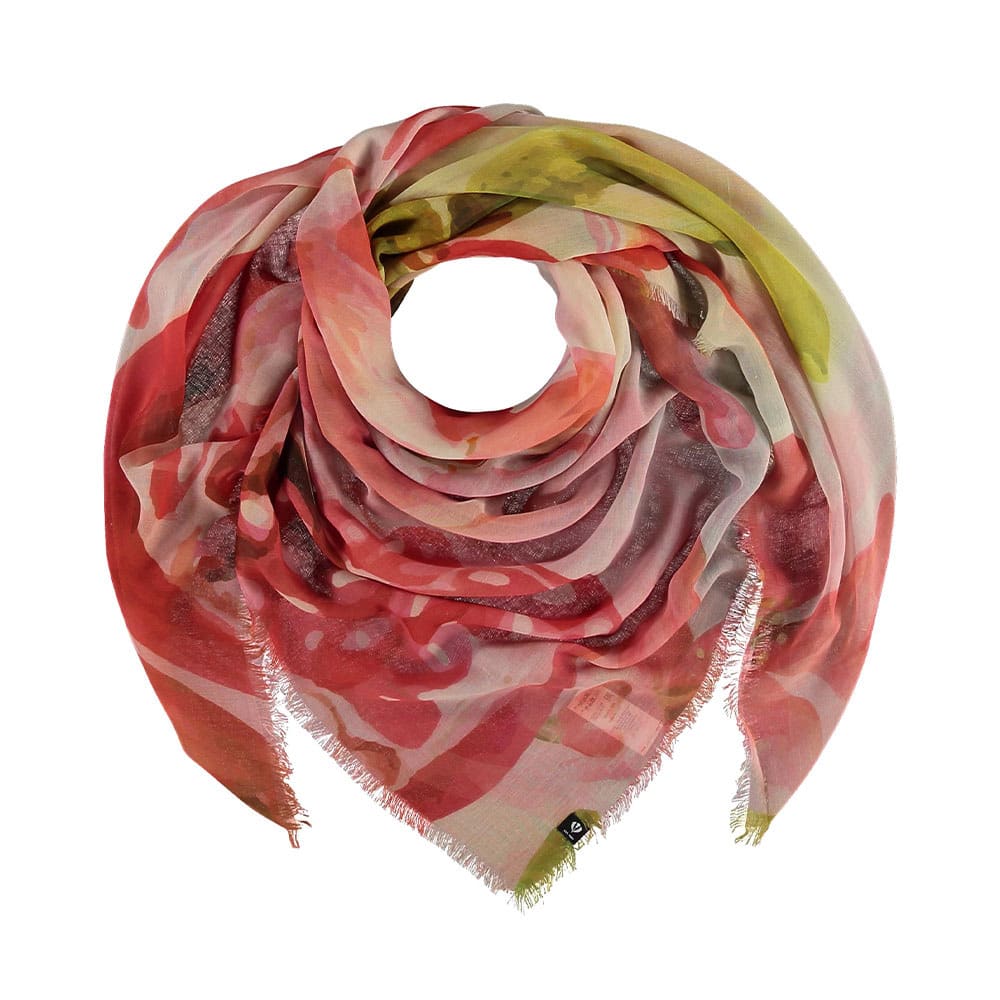 Polyester Square Scarf, 120X120, Pink/Lime