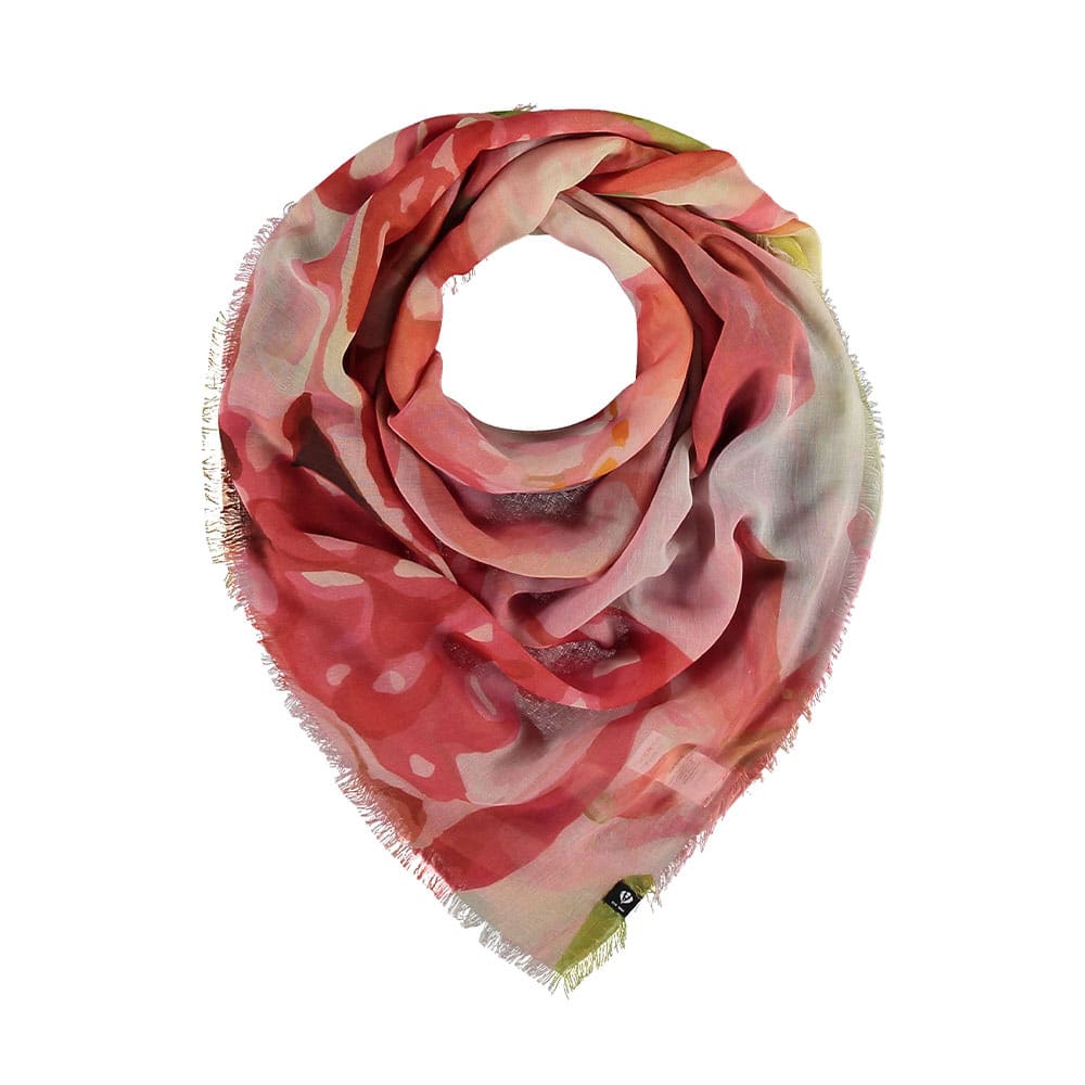 Polyester Square Scarf, 120X120, Pink/Lime