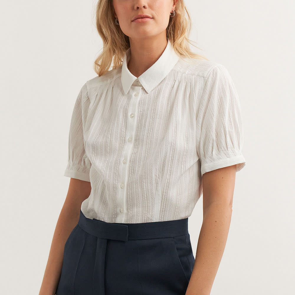 Harper Lace Shirt, White