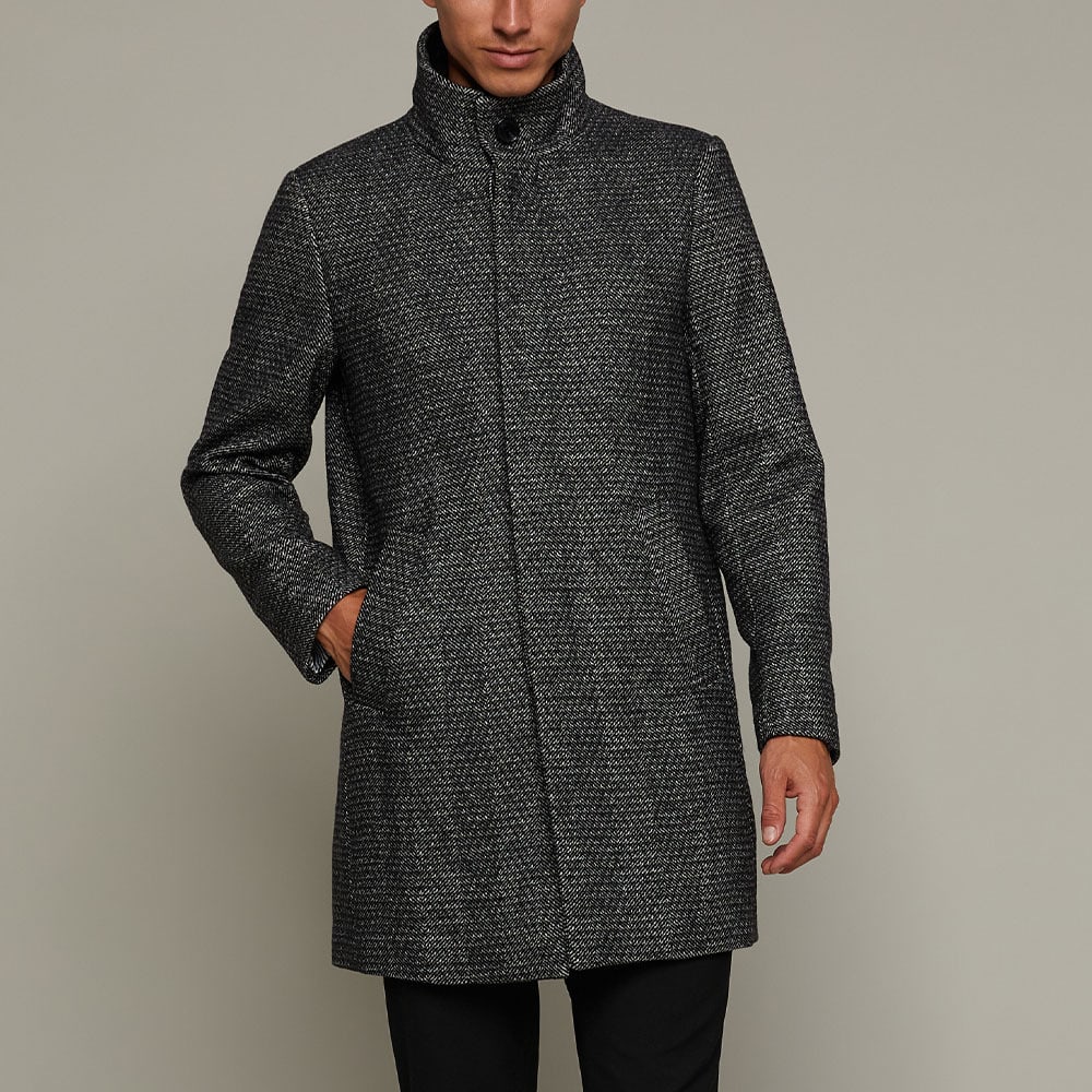 MAHarvey Coat, Medium Grey Melange