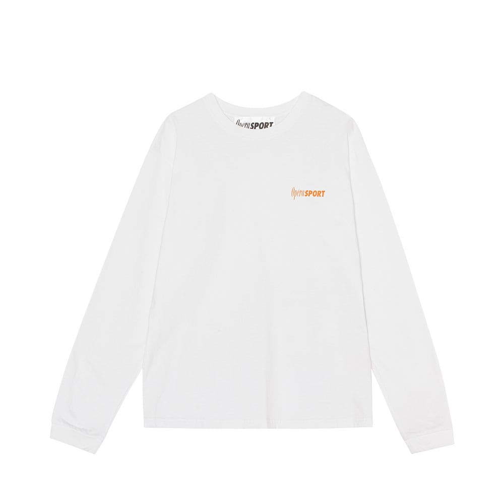 Claudette Unisex Long Sleeve T-Shirt, White/Print