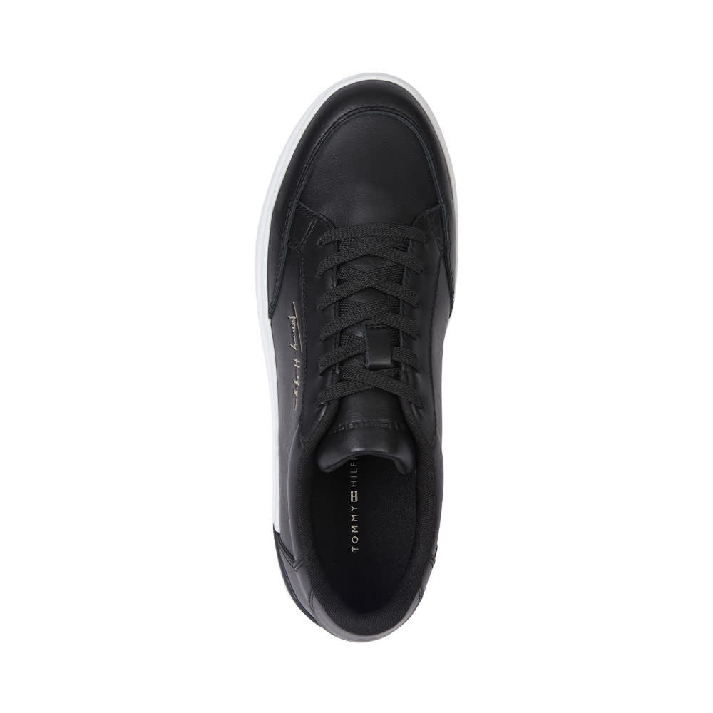 Signature Leather Sneaker, Black