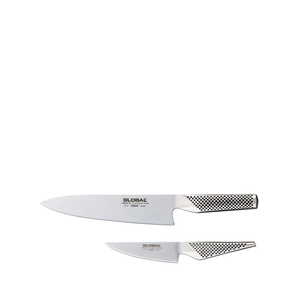 Global knivset med kockkniv 20 cm och kökskniv 11 cm, Rostfritt Stål