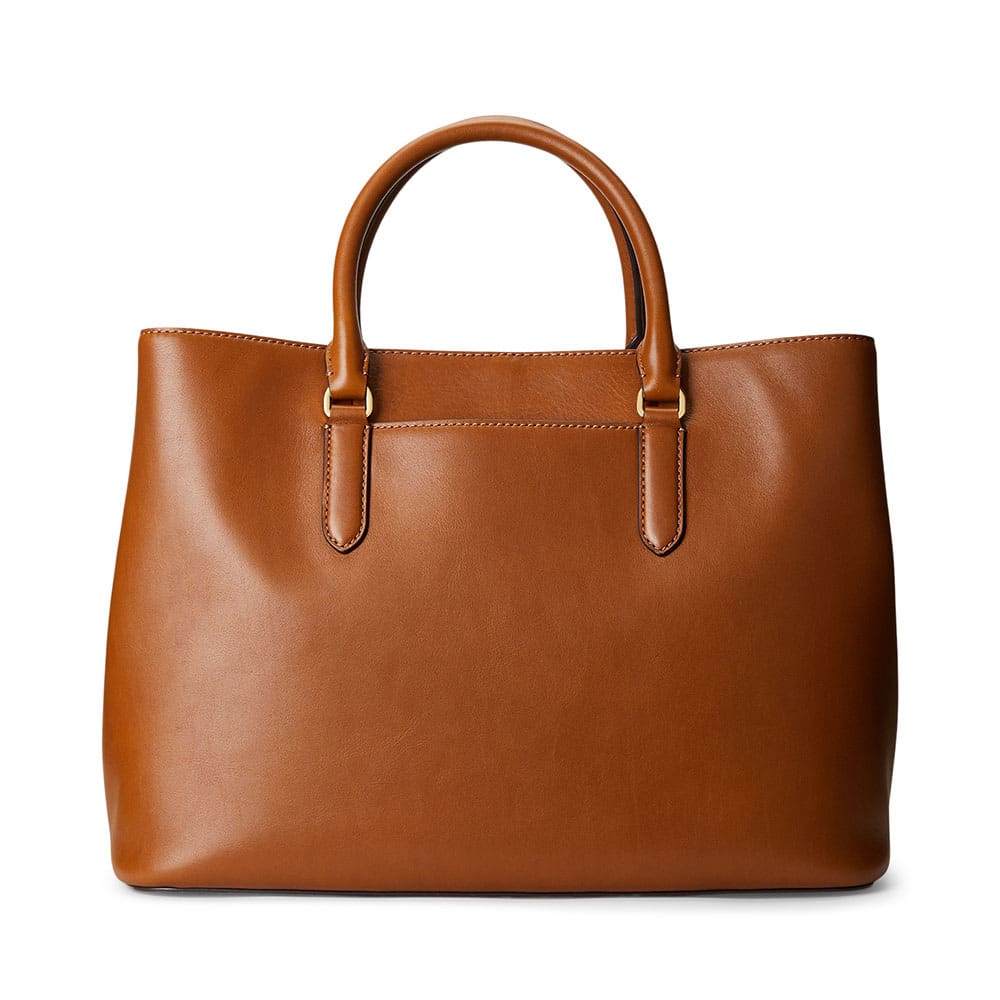 Smooth Leather Large Marcy Satchel i Lauren Tan från Lauren Ralph