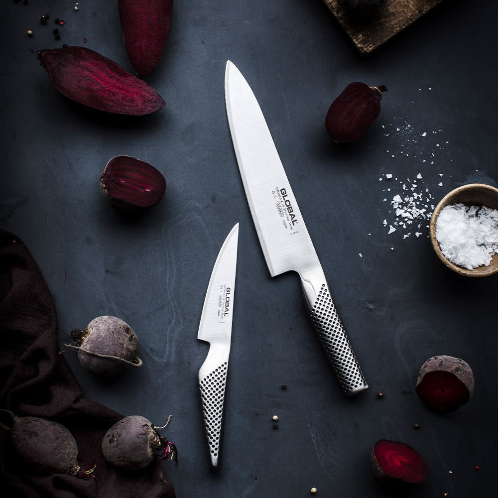 Global knivset med kockkniv 20 cm och kökskniv 11 cm, Rostfritt Stål
