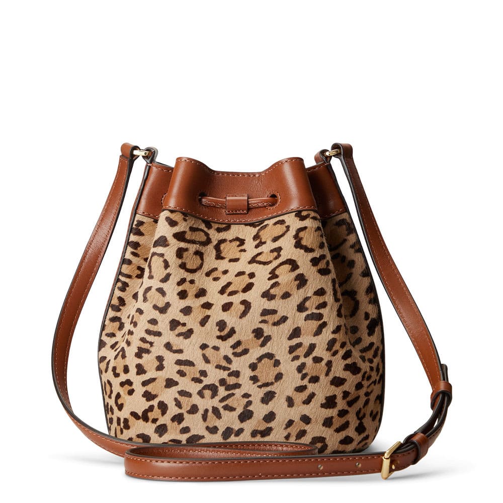 Haircalf Medium Andie Drawstring Bag i Safari Leopard Lauren Tan från Lauren Ralph Lauren Åhlens