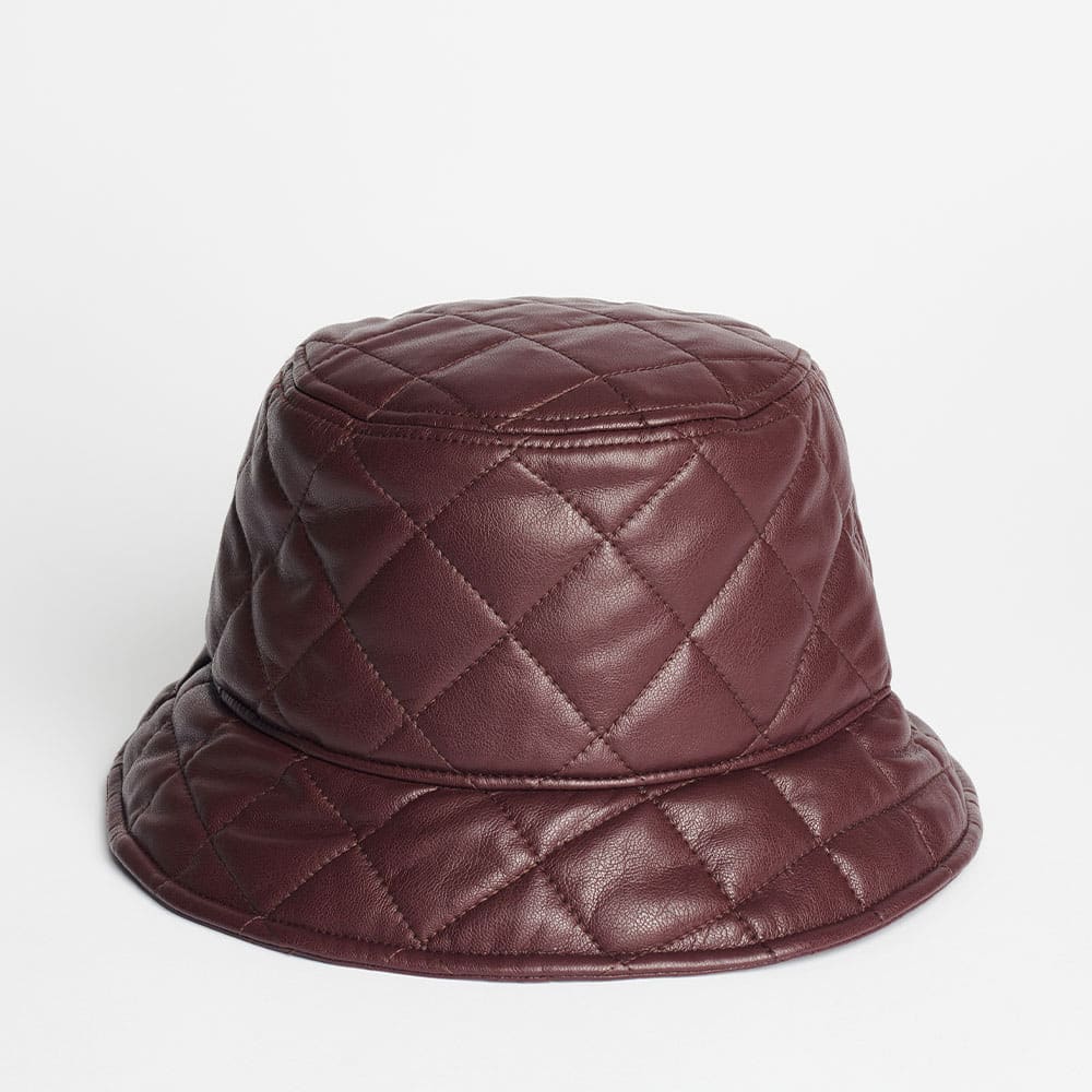 Vida Quilt Bucket Hat, Burgundy
