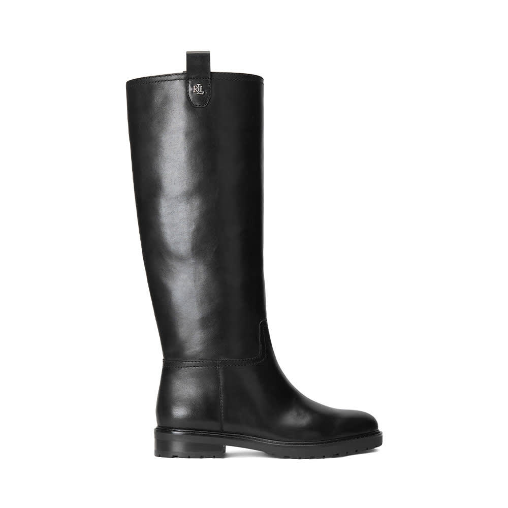 Elden Burnished Leather Riding Boot i Black från Lauren Ralph Lauren Åhlens