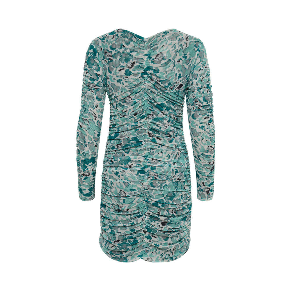 SLDemara Short Dress , Foliage Green Abstract Print