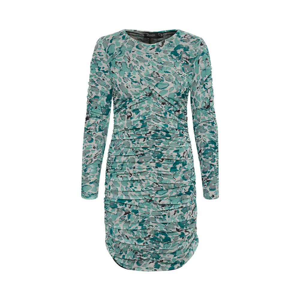 SLDemara Short Dress , Foliage Green Abstract Print