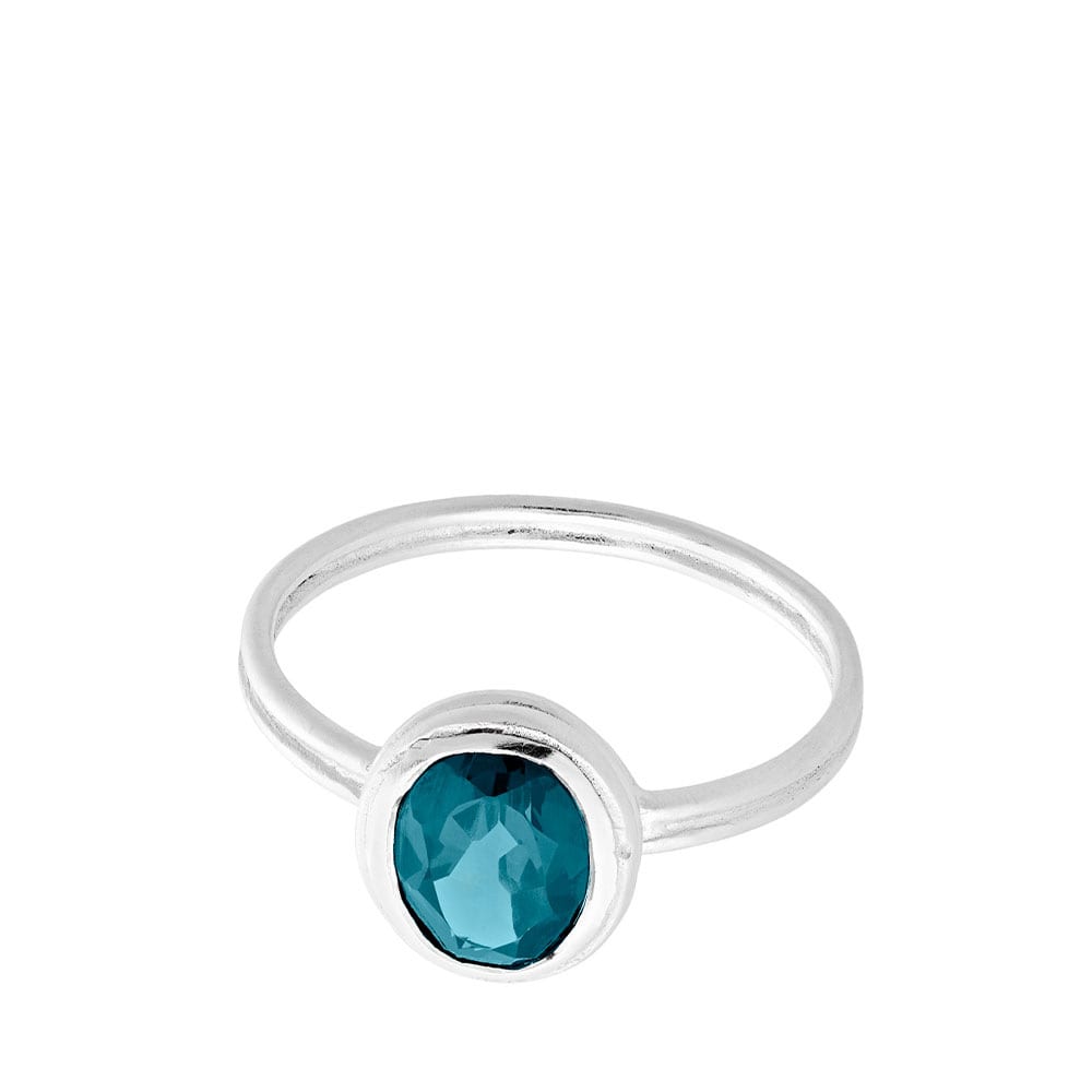 Hellir Blue Ice Ring, Sterling Silver