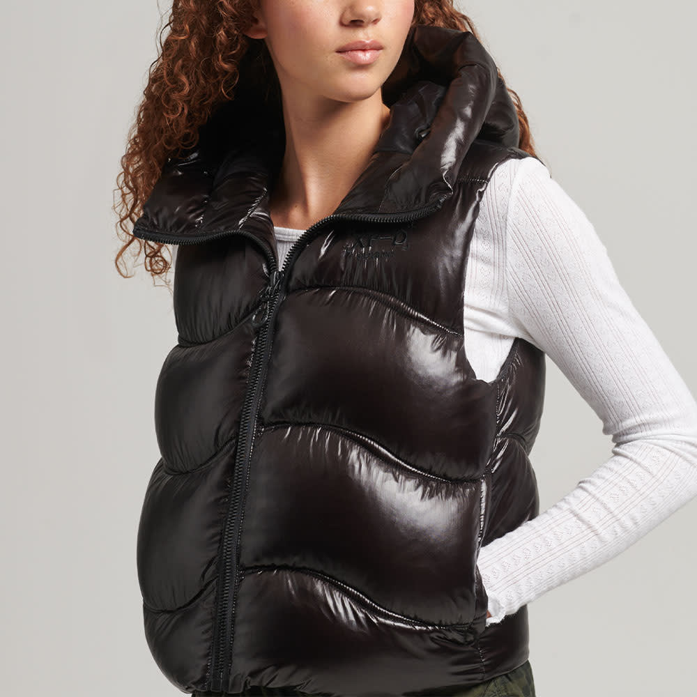 Shine Quilt Cropped Padded Gilet