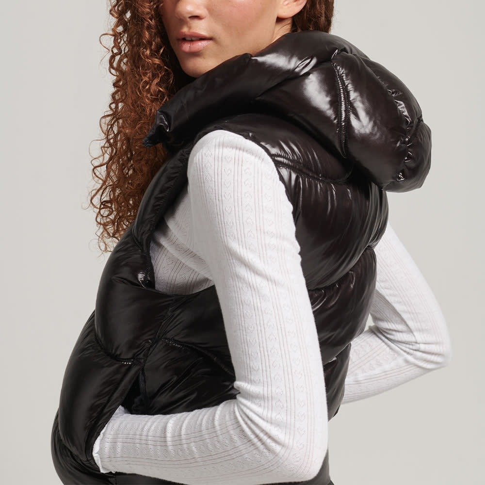 Shine Quilt Cropped Padded Gilet