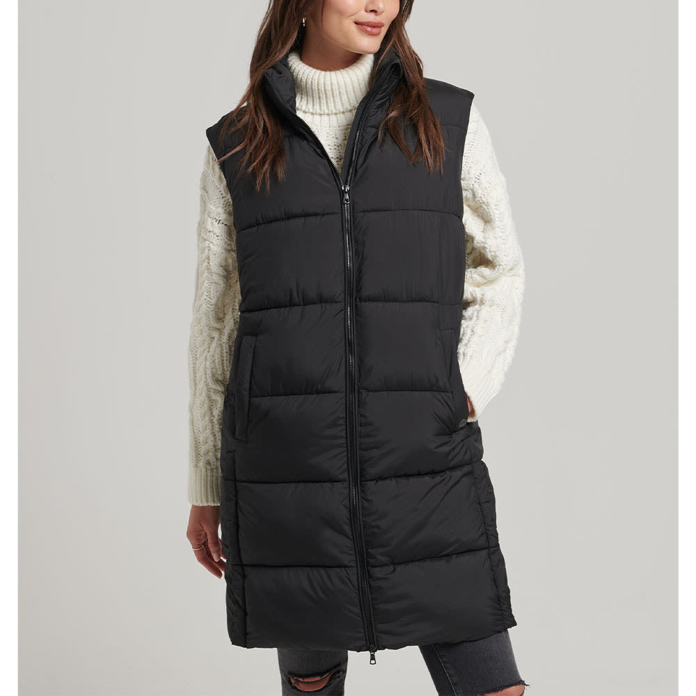 Longline Hooded Quilted Gilet från Superdry