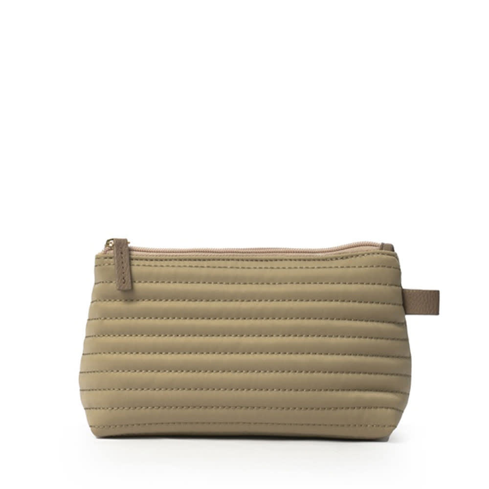 Necessär S Taupe Soft Quilted Stripes, Taupe
