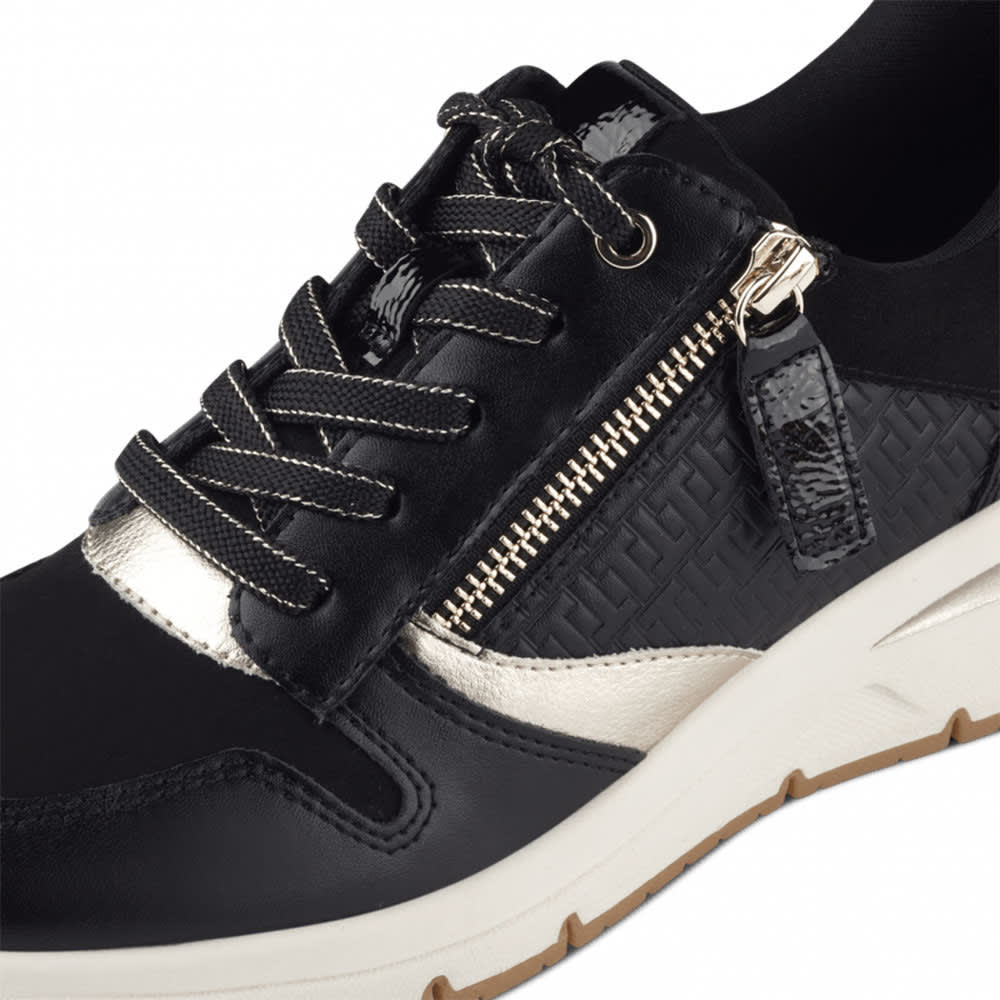 Sneaker W.Zip 1-1-23702-20 048, Black/Gold